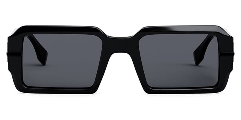 FENDI Fendigraphy FE40073U 01A Black Square Sunglasses With Grey