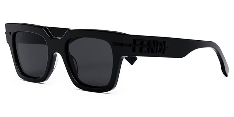 FENDI Fendigraphy FE40078I 01A Black Square Sunglasses With Grey Lenses - US