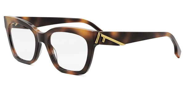 FENDI First FE50073I 053 Havana & Gold Cat Eye Glasses - US
