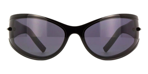 Givenchy Monochrome Logo Acetate Wrap Sunglasses Black