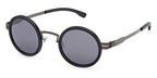 ic! Berlin Sun Bent Gunmetal Rough Black Sunglasses