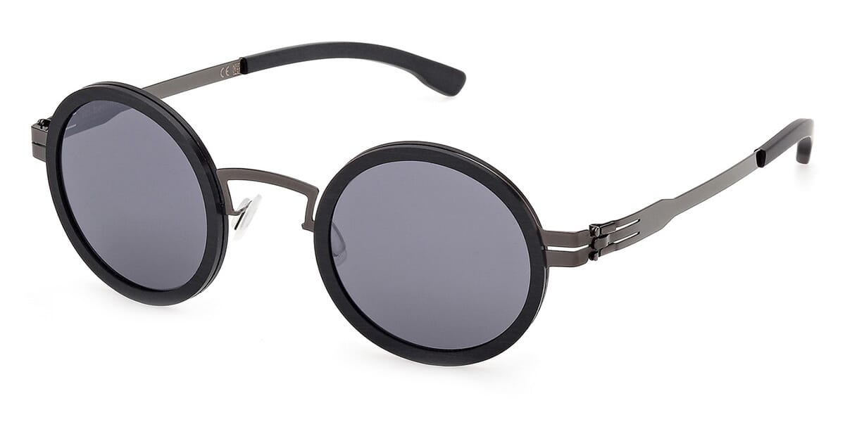ic! Berlin Sun Bent Gunmetal Rough Black Sunglasses