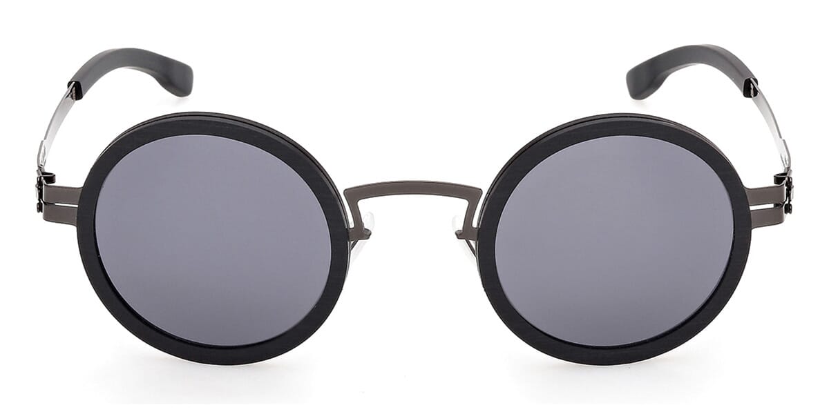ic! Berlin Sun Bent Gunmetal Rough Black Sunglasses