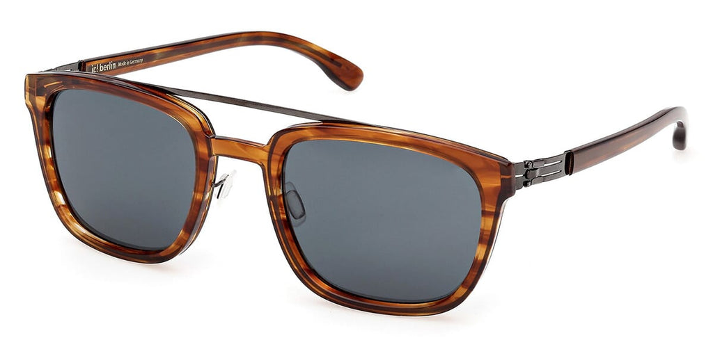 ic! Berlin Sun Julien Gunmetal Amber Brown Sunglasses