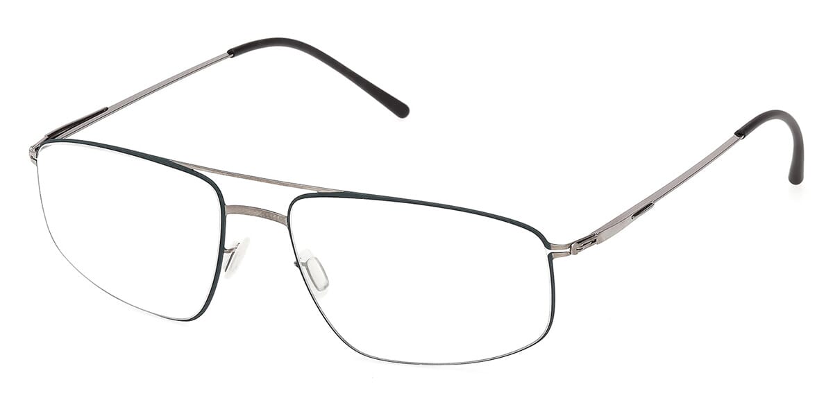 ic! Berlin Vik Beetle Green with Shiny Graphite Circle Glasses