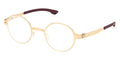 ic! Berlin Wilhelm Matte Gold with Dark Red Glasses