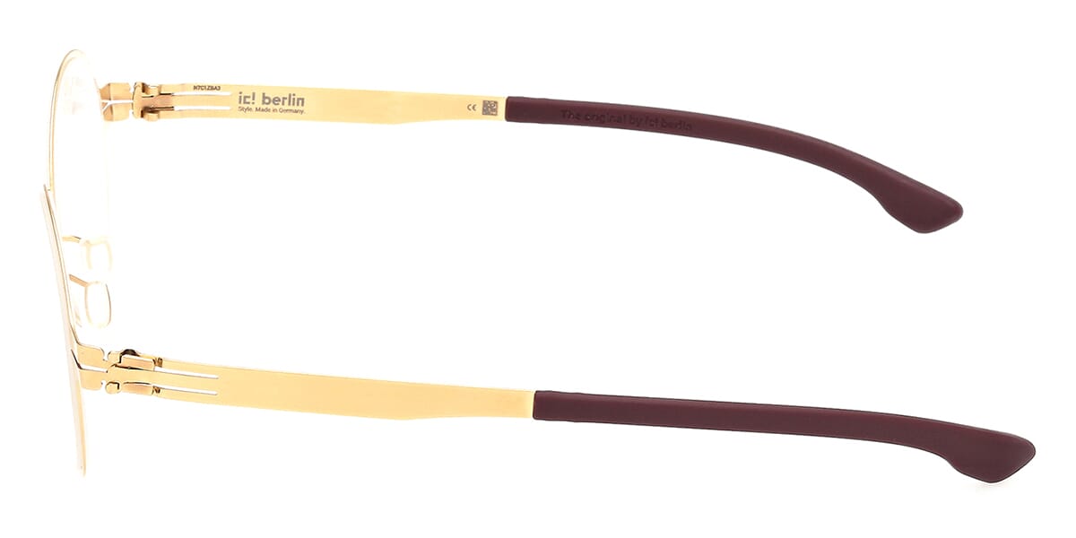 ic! Berlin Wilhelm Matte Gold with Dark Red Glasses