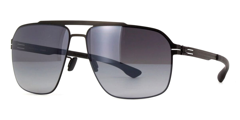 ic! berlin x Mercedes Benz MB 14 Black with Black to Grey Sunglasses