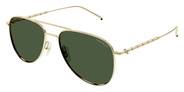 Rectangular Sunglasses with Gold-Colored Metal Frame - Luxury