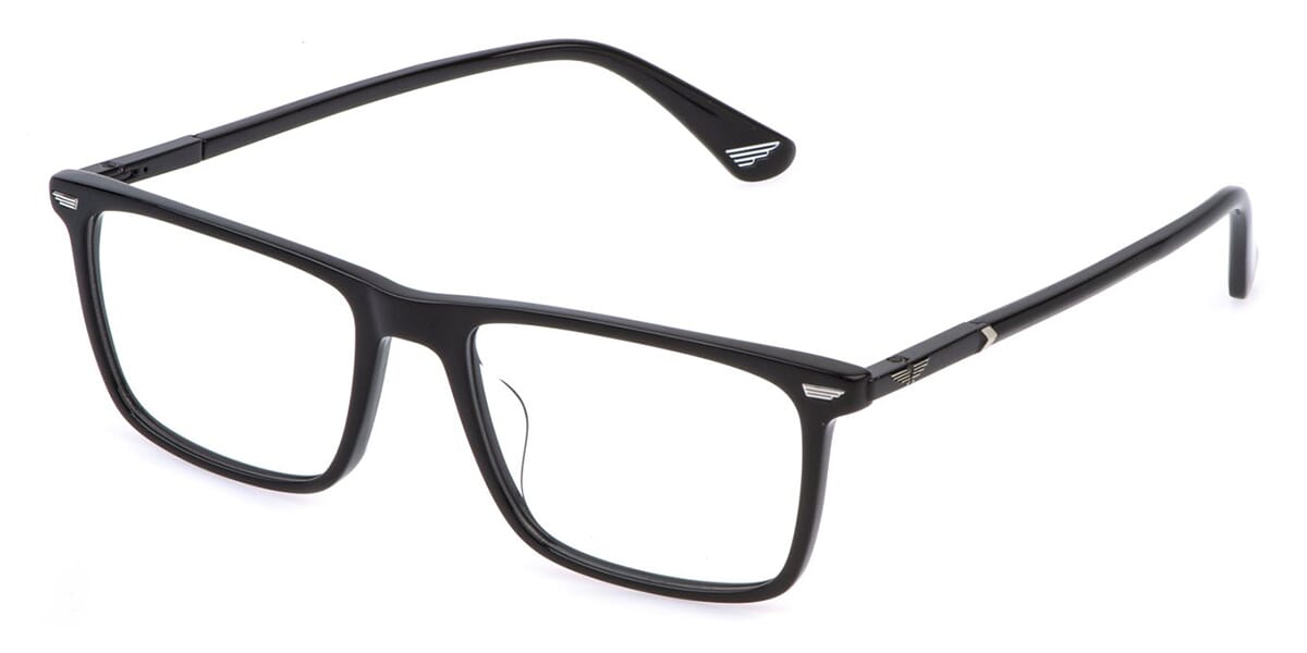 police goggles price Police VPLQ68 Eyeglasses Unisex Black Rectangle