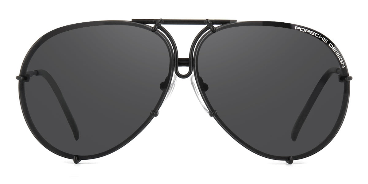 Porsche Design 8478 D Black Frame - Grey & Silver Lenses - As Seen On Kim Kardashian