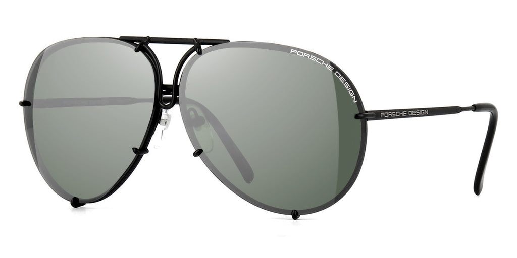 Porsche Design 8478 D Black Frame - Dk Green + Brown Lenses - As Seen On Khloe Kardashian & Kendall Jenner