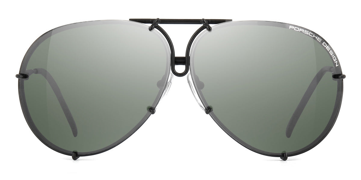 Porsche Design 8478 D Black Frame - Dk Green + Brown Lenses - As Seen On Khloe Kardashian & Kendall Jenner - Black Friday Special