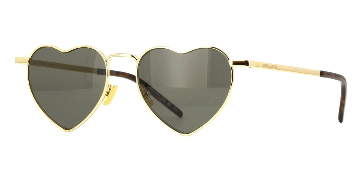 SL 301 Loulou Heart Shaped Sunglasses in Gold - Saint Laurent