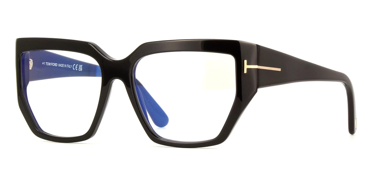 TOM FORD Black Blue-Block Square Glasses