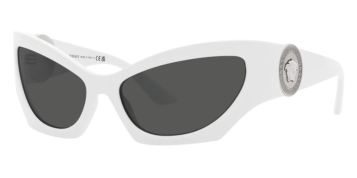 Versace - Medusa Runway Cat-Eye Sunglasses - White Dark Grey