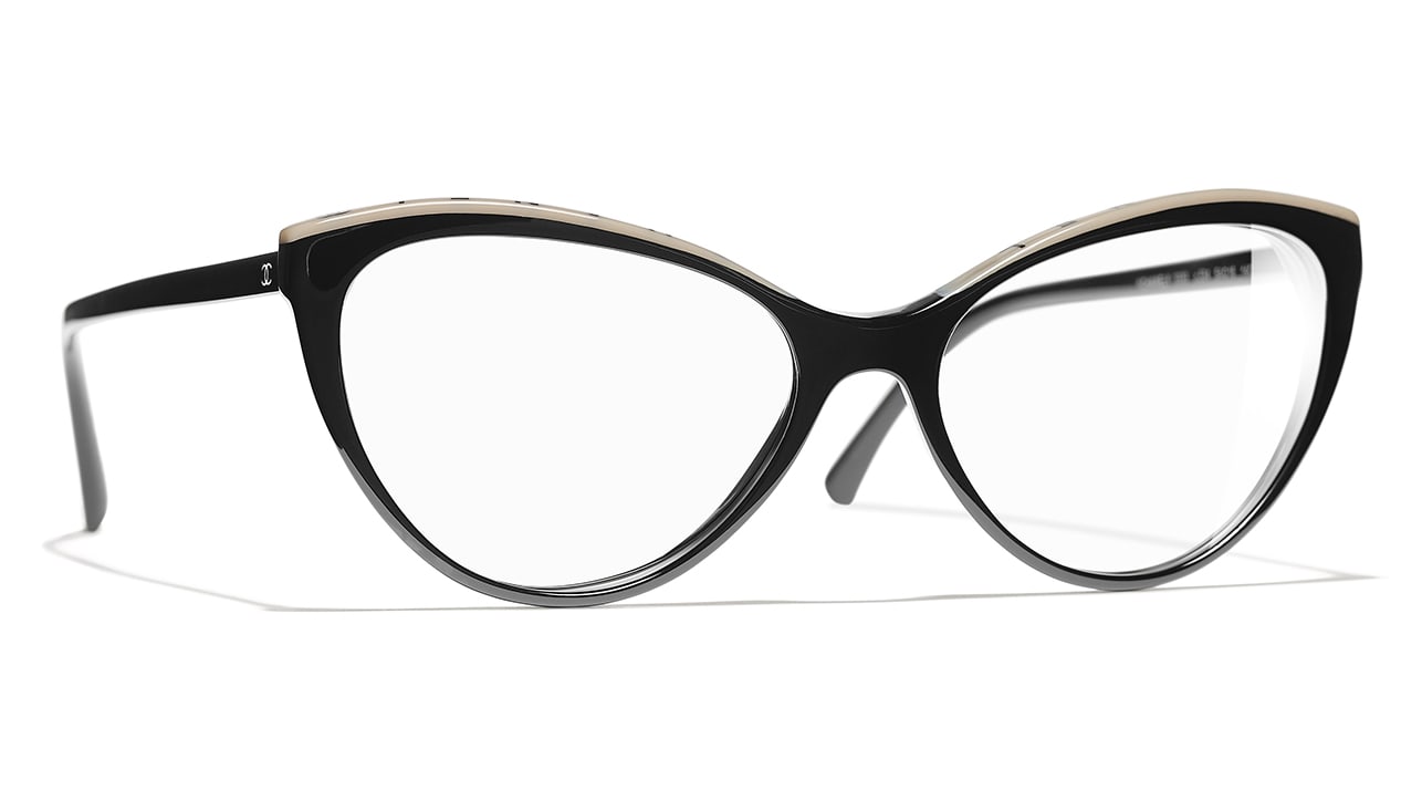 Chanel 3393 C534 Black & Beige Glasses | Buy Online | PRETAVOIR - US