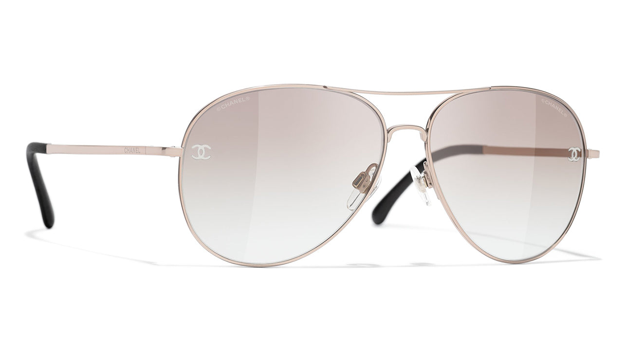 Chanel Blue, Pattern Print Interlocking CC Logo Aviator Sunglasses