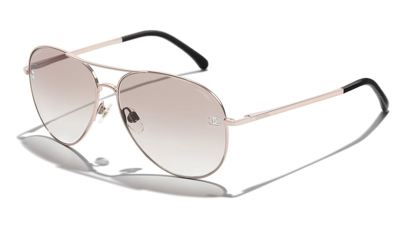 Chanel Metal Pilot Sunglasses Rose Gold Metal Acetate 140 – Luxe