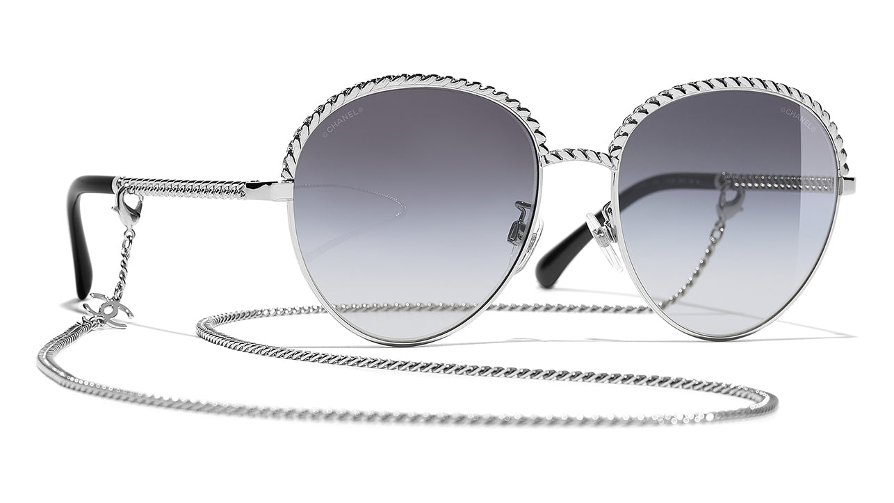 Chanel 4242 C124/S6 Silver Pantos Sunglasses | PRETAVOIR - US