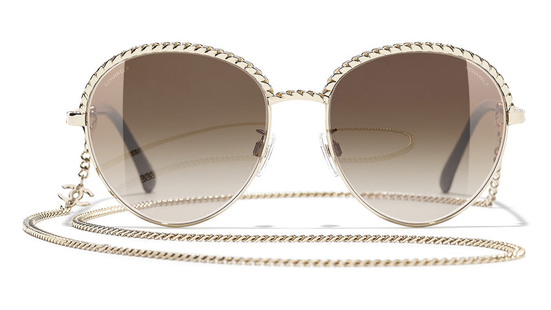 Chanel Gold Tone/ Brown Gradient 4242 Pantos Sunglasses Chanel