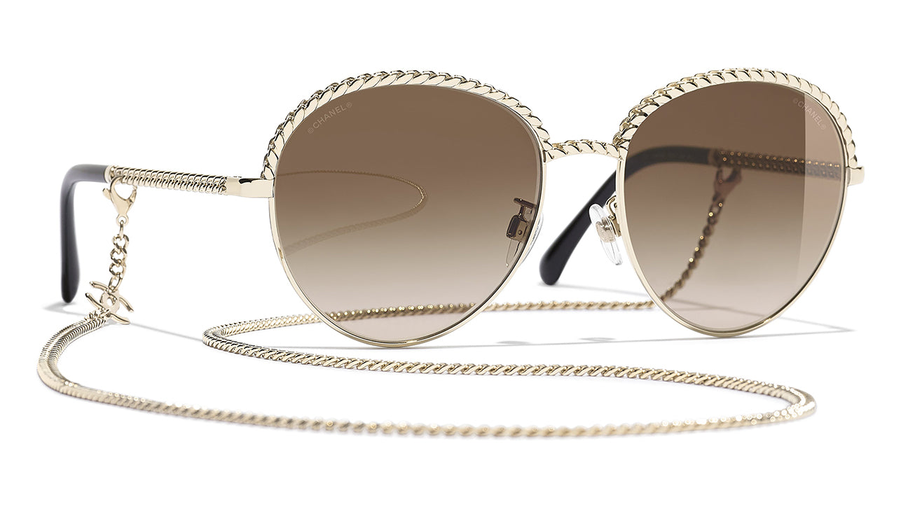 Chanel Pilot Sunglasses C395S1 Gold