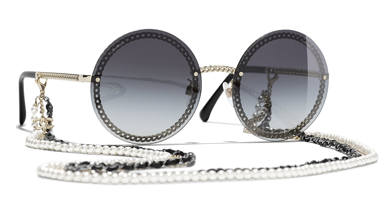 CHANEL Mirrored Round Sunglasses 4216 Purple 166768