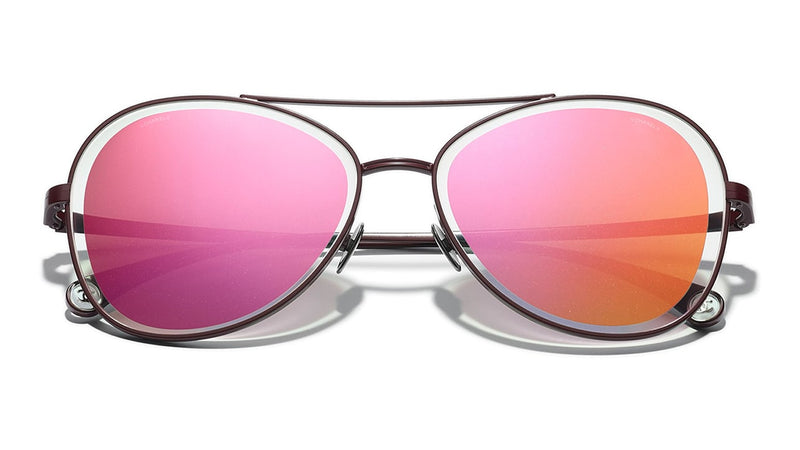 Chanel 4260 C476/EB Red Glitter Pilot Sunglasses