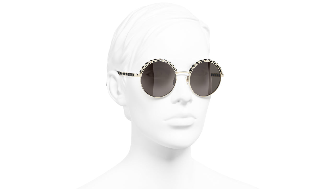 Chanel 4265 C395/3 Gold Polarised Round Sunglasses