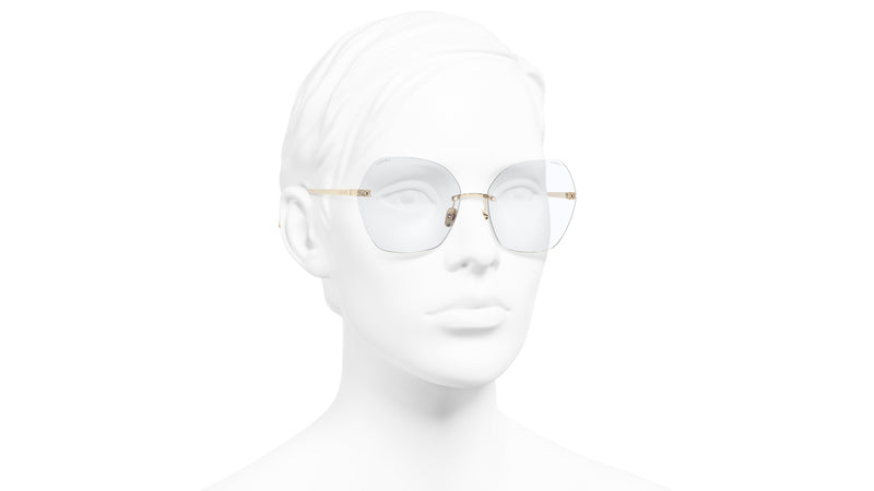 Chanel Round Eyeglasses - Metal, Gold - UV Protected - Women's Sunglasses - 2192 C395