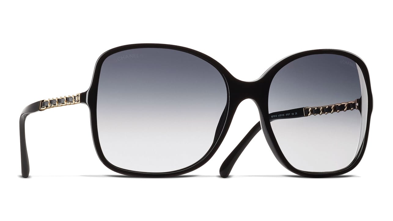 Chanel Black Square Tinted Sunglasses