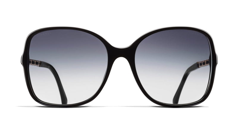 new CHANEL gold CC logo chain grey polarized sunglasses 5439-Q 622