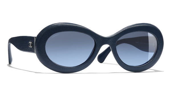 Chanel 5404Q 1462/S2 Blue Round Sunglasses | PRETAVOIR - US