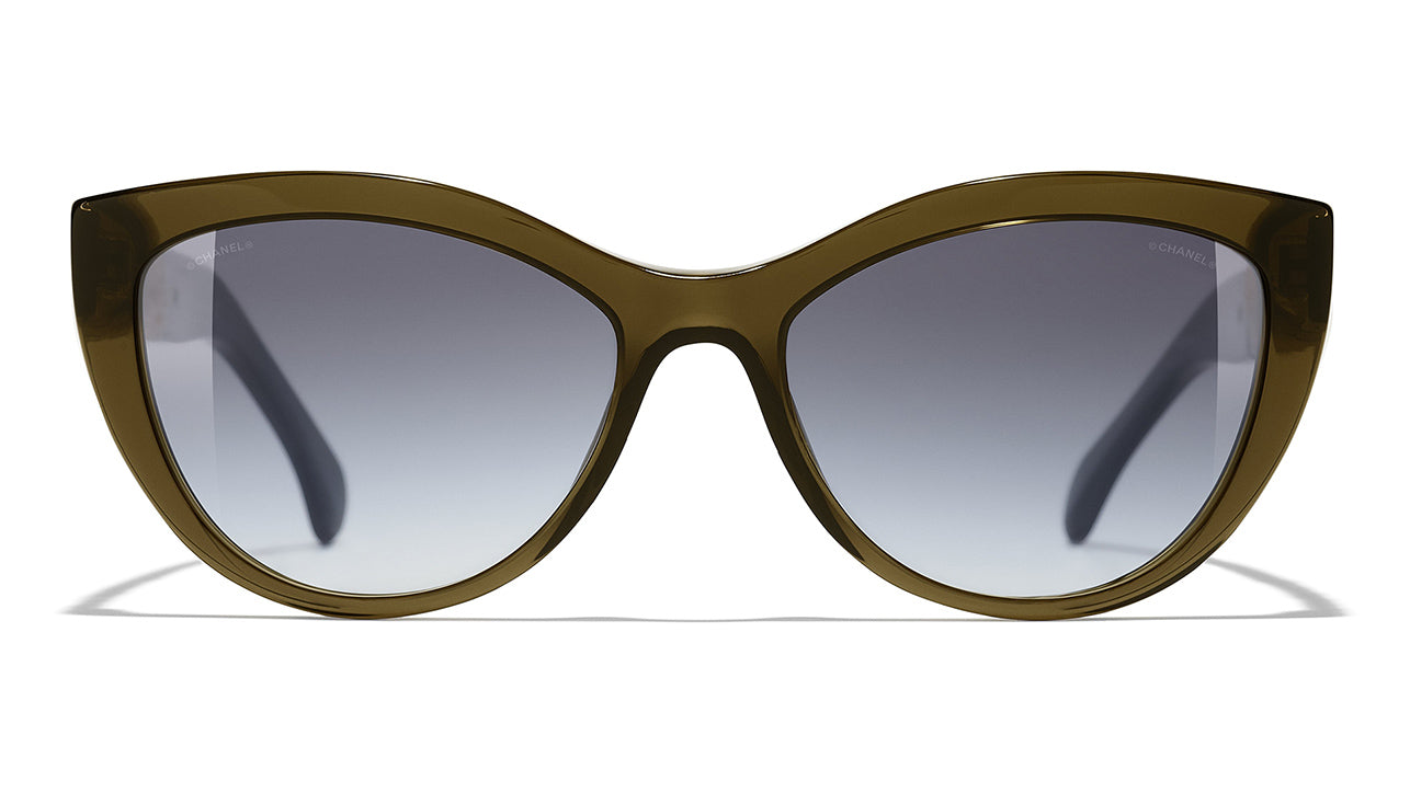 Chanel 5409 C775/S6 Khaki Cat Eye Sunglasses | PRETAVOIR - US