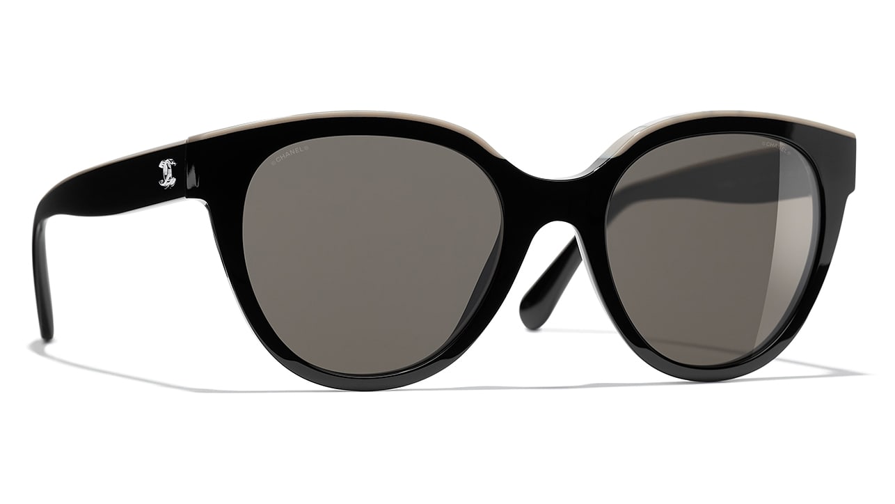 Pounding Professor fusionere Chanel 5414 C534/3 Black & Beige Butterfly Sunglasses | PRETAVOIR - US