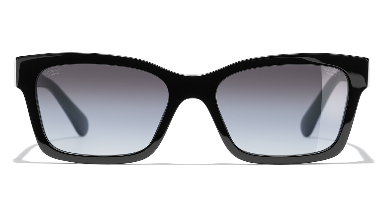 CHANEL Acetate Polarized Square Sunglasses 5417-A Black 628437
