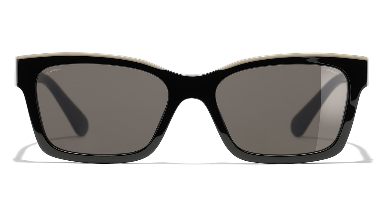 Chanel 5417 C534/3 Black & Beige Square Sunglasses | PRETAVOIR - US