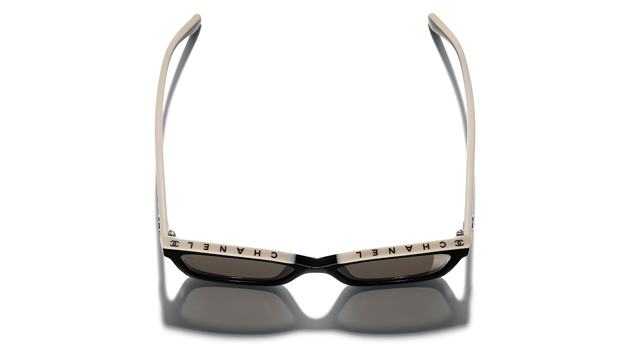 Chanel Oval Sunglasses CH5414 Black/Beige - ShopStyle