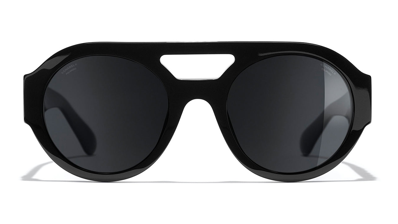 Chanel 5419B C501/T8 Black Round Polarised Sunglasses PRETAVOIR