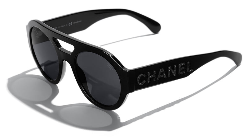 Chanel 5419B C501/T8 Black Round Polarised Sunglasses
