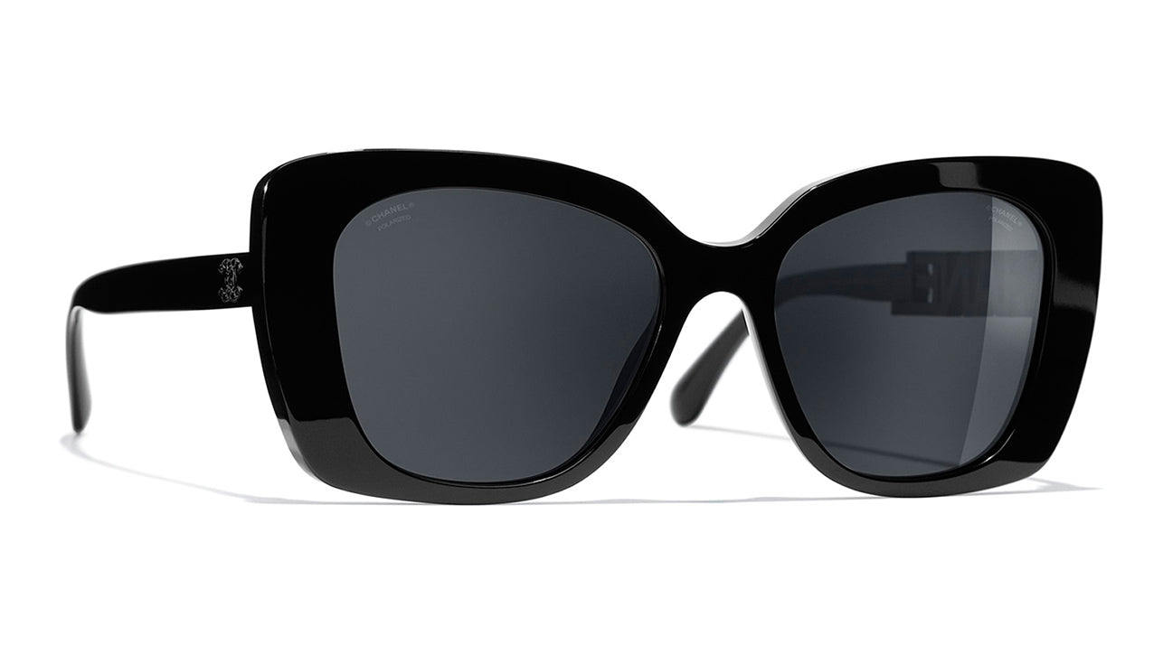 Rationel ozon avis Chanel 5422B C501/T8 Black Square Polarised Sunglasses | PRETAVOIR - US