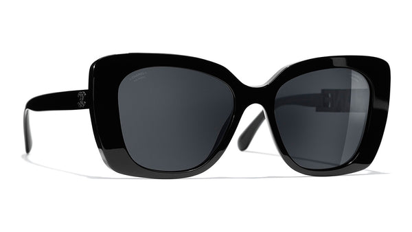CHANEL CH 5414 c.501 Square Black Acetate & Gray Lens Sunglasses $260.00 -  PicClick