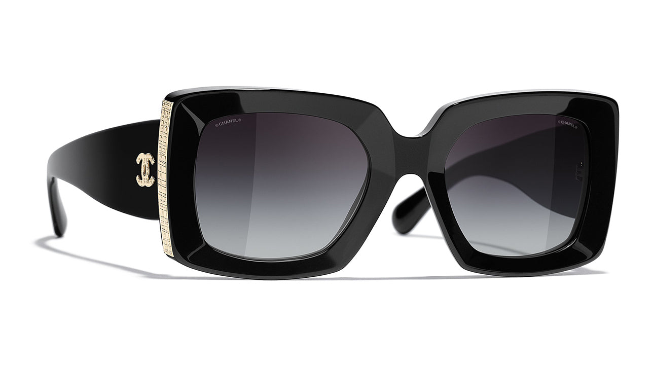 Chanel Square Sunglasses - Acetate and Metal, Black - Polarized - UV Protected - Women's Sunglasses - 9127 C622/S6