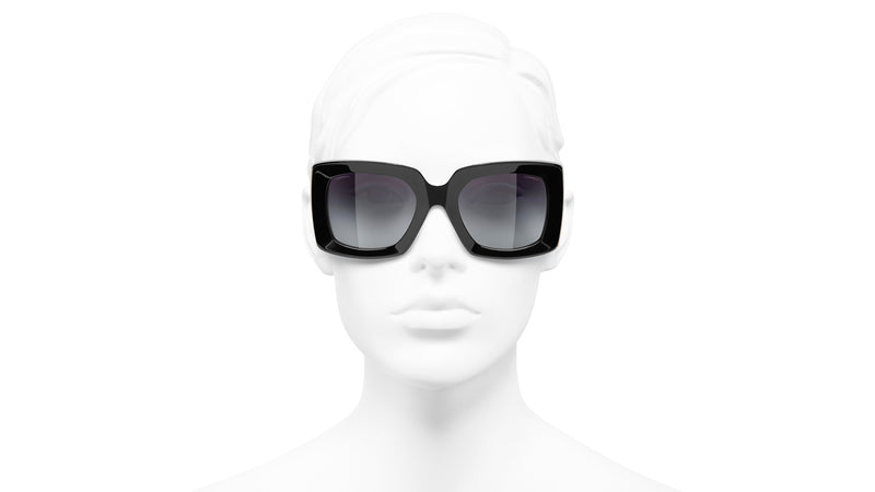 Chanel - Square Sunglasses - Black Gold Glitter - Chanel Eyewear