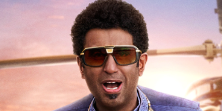 Adeel Akhtar was seen wearing Dita Mach Eight DTS400 01 sunglasses in Murder Mystery 2 