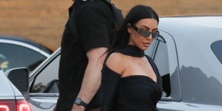 Kim Kardashian Balenciaga BB0041S 002 Mono Rectangle Sunglasses