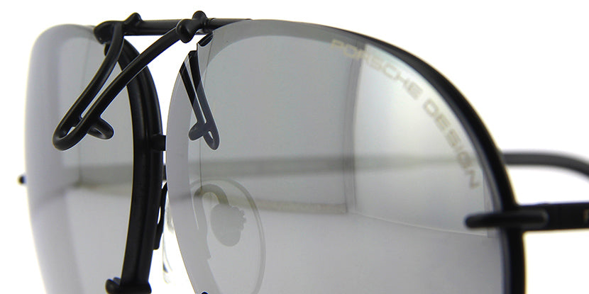 Porsche Design 8478 D Black Frame - Grey & Silver Lenses - As Seen On Kim Kardashian