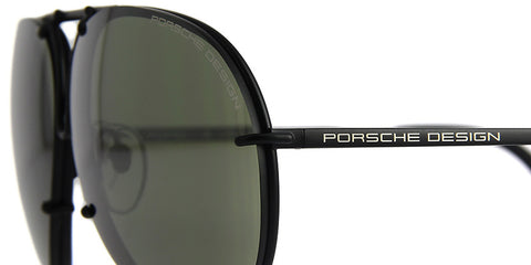 Porsche Design 8478 D Black Frame - Dk Green + Brown Lenses - As Seen On Khloe Kardashian & Kendall Jenner
