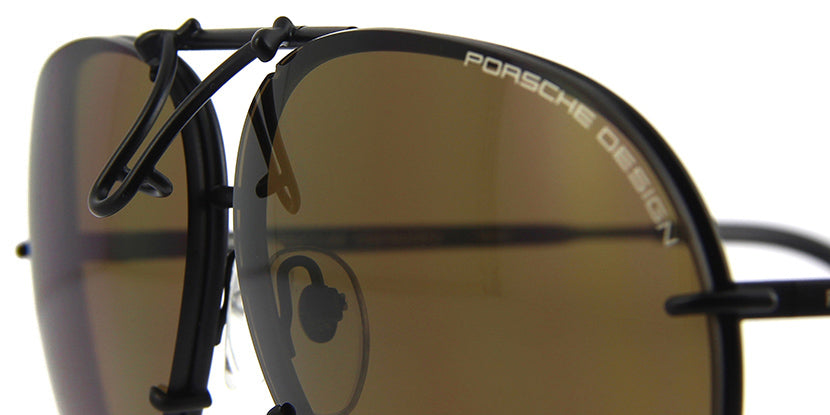 Porsche Design 8478 D Black Frame - Dk Green + Brown Lenses - As Seen On Khloe Kardashian & Kendall Jenner - Black Friday Special