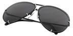 Porsche Design 8478 J Black/Silver Frame - Grey Polar + Silver Lenses - As Seen On Kris Jenner & Khloe Kardashian